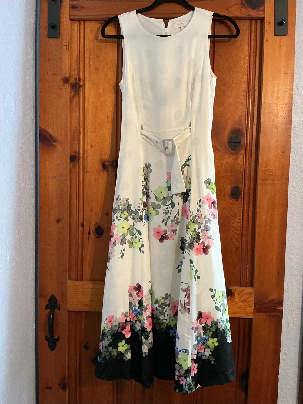 Ted Baker Cream Floral Belted Maxi Dress